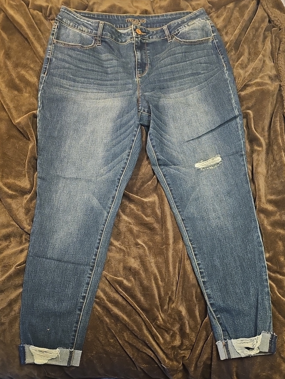 Maurices Midwash Blue Cuffed Jeggings